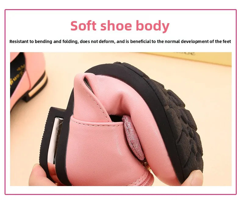 2026 Shiny Bow Stage Elegant Comfortable Catwalk Fashion Spring/summer Students Baby Girls Princess Shoes Cute Kids Sandals