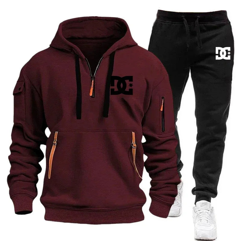 Men's hoodie sets for autumn and winter, featuring casual, fashionable, comfortable and personalized jogging suits and sport pan
