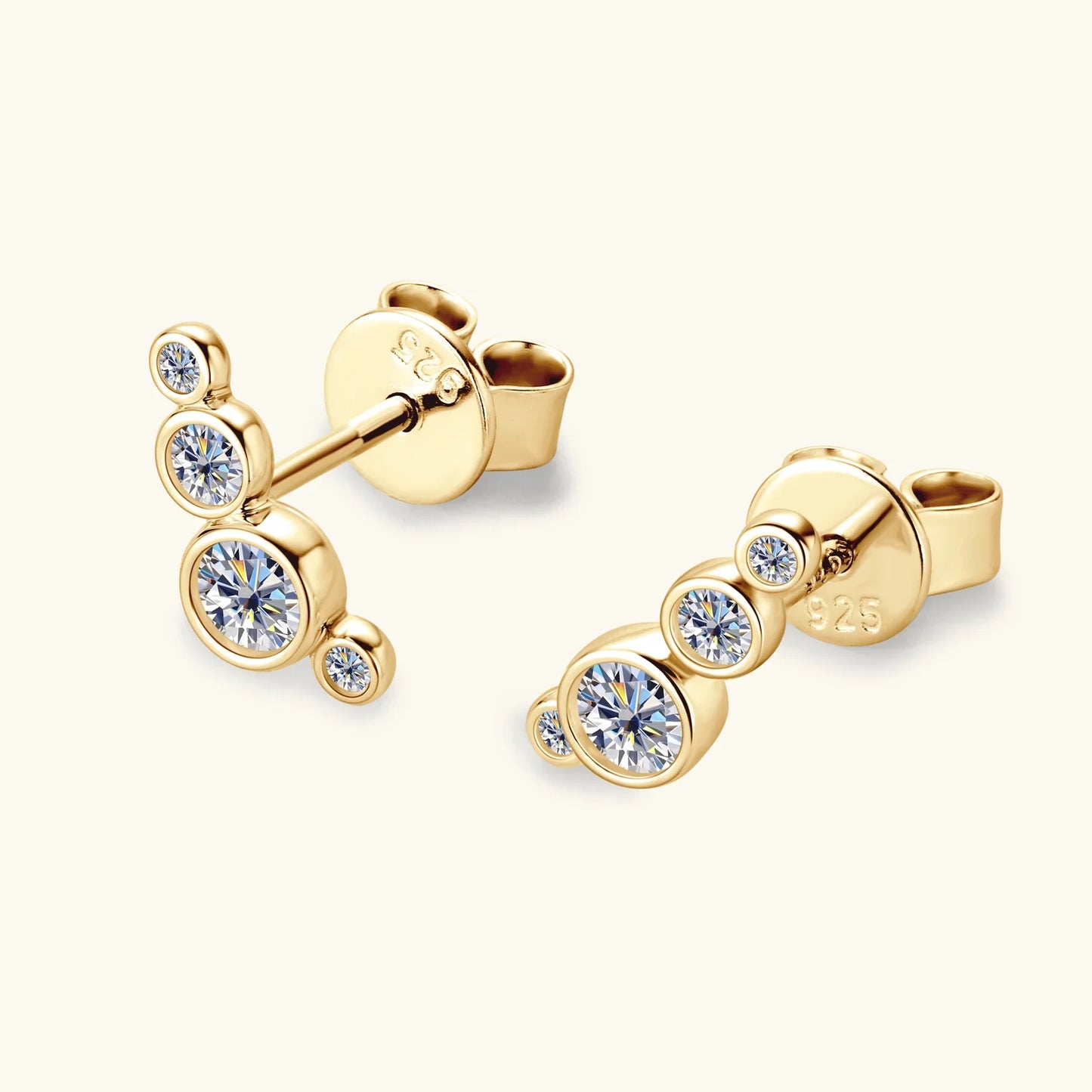 3mm Bezel Moissanite Earrings Original 925 Sterling Silver D Color Diamond Bubble Earrings Ear Stud for Women Fine Jewelry