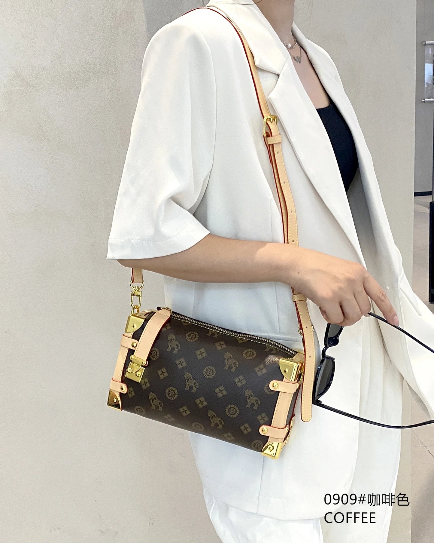 2025 Coffee Brown Crossbody Bag for Women - 可调节 Strap Shoulder Purse, Stylish Underarm Handbag, Lightweight Small Casual S