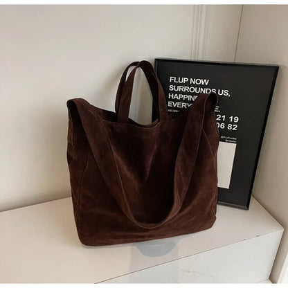 Large Capacity Velvet 2024 Hot Selling Tote Bag Zipper Solid Color Popular Fashion Handbag Soft Simple Commuting Shoulder Bag