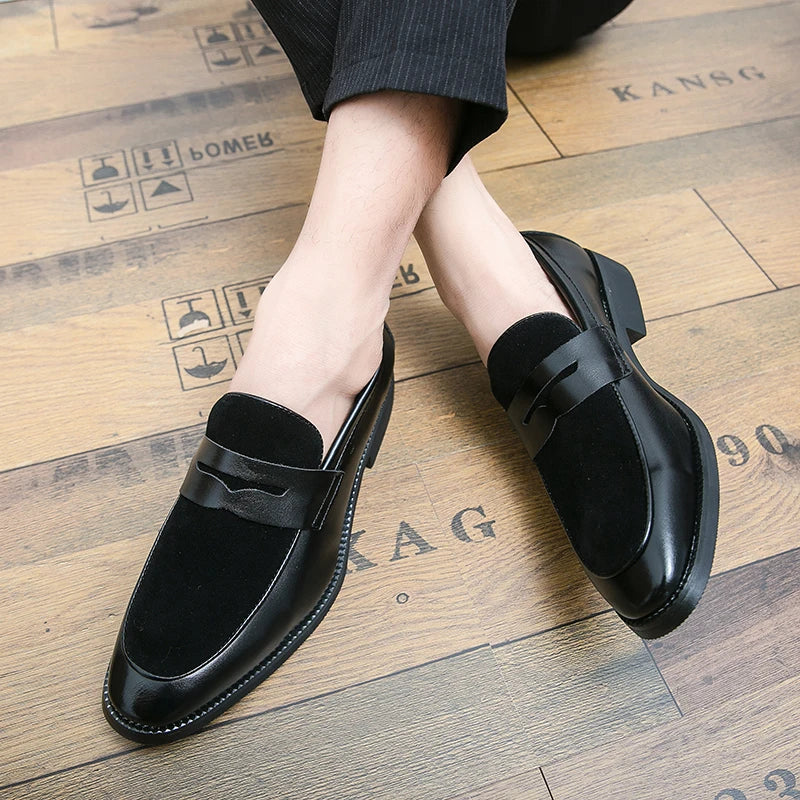 Mens Leather Designer Brand Casual Classic for Men Smile Breathable Office Loafers Formal Business Footwear Dress Shoes Flats 48
