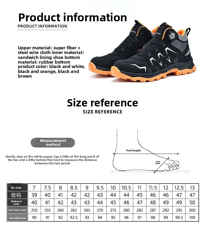 Durable Steel Toe Work Shoes Anti Smashing Piercing with WearResistant Rubber Soles Iron Shavings Resistance for Safety Workwear