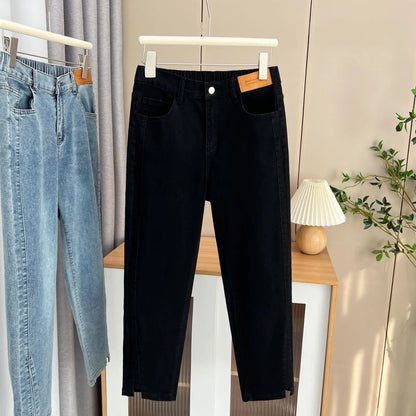 Women's Split Leg Opening Drainpipe Jeans