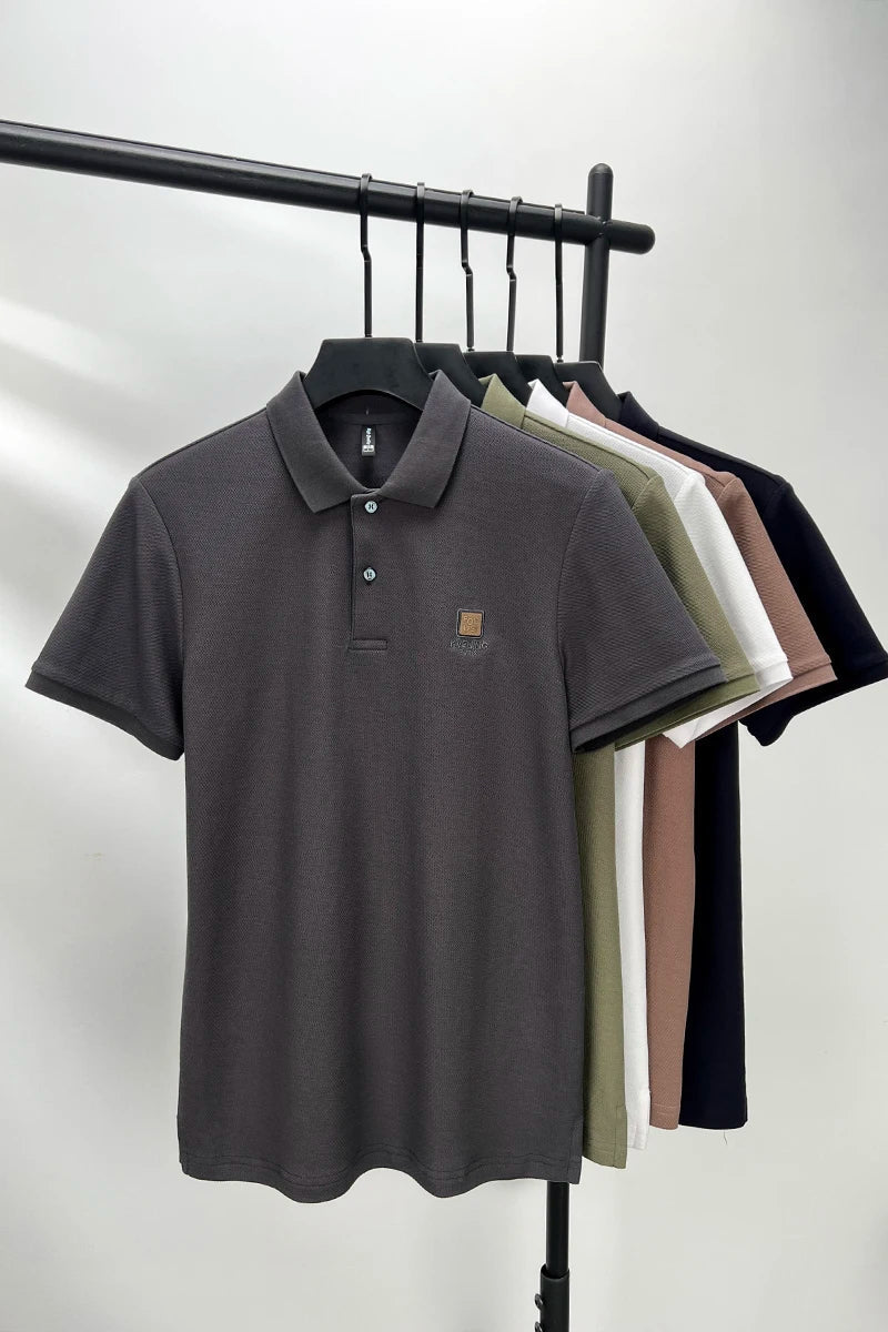 High end brand 100% cotton polo shirt short sleeved men's 2024 summer fashion embroidery comfortable breathable casual T-shirt