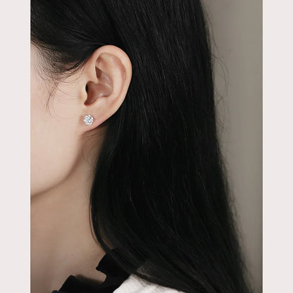 D VVS1 Round Moissanite Earring 3 Prongs Setting Classic Trendy Women Man Fine Jewelry GRA Certified 925 Sliver Earring