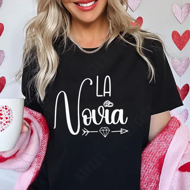 Spanish Girls Bachelorette Hen Party Tshirt Team Bride Squad Tops Women Single Farewell T-Shirt Bridal Shower Wedding Party Tees