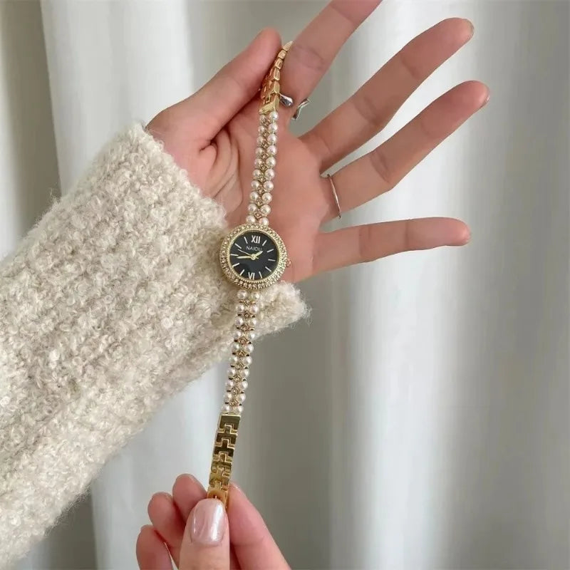 Pearl Studded Strap Women Watch Luxury Ladies Gift Bracelet Watch Fashion Quartz Wristwatches Dropshipping Relojes Para Mujer