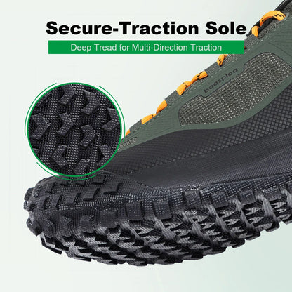 Baasploa Tênis Masculino para Caminhada Leve Casual de Amarrar Calçados Masculinos para Exterior Impermeável Resistente para Acampamento Tênis Antiderrapante