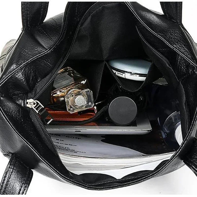 PU Zipper High Quality Women's Shoulder Bag 2024 Soft Faced  Large Capacity Fashionable Commuting Women's Shoulder Bag