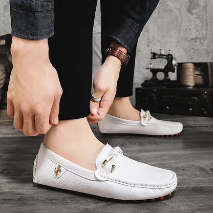 Summer Mens Fashion High Quality Outdoor Casual Leather Shoes Comfortable Breathable Classic 2024 New Slip on Men's Shoes