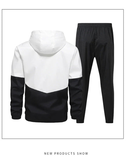 CHRLCK Men's Running Sportswear Suits Breathable Clothes Sports Joggers Training Gym Fitness Tracksuit Sets Men