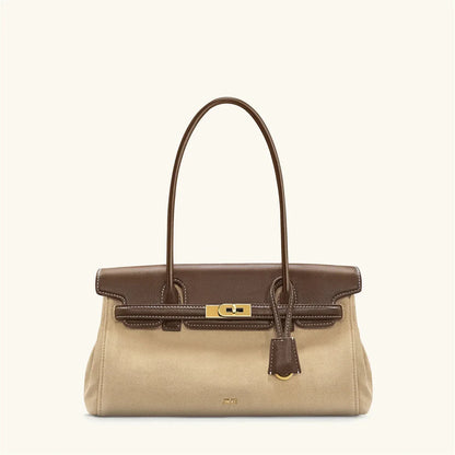 Women's 2026 New Yara Underarm Bag Large Capacity Breadstick Bag Small Design Trendy Lock Buckle Soft Leather Handbag