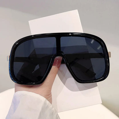 New Big Frame Sunglasses Women Men Luxury Goggle One Piece Sun Glasses Female Vintage Brand Designer Punk Shades UV400 Eyewear