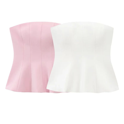 Sexy Butter Yellow Cami Ruffles Tube Top Women Fashion 2025 Summer Strapless Y2K Girl Streetwear Tops Holiday Party Tops