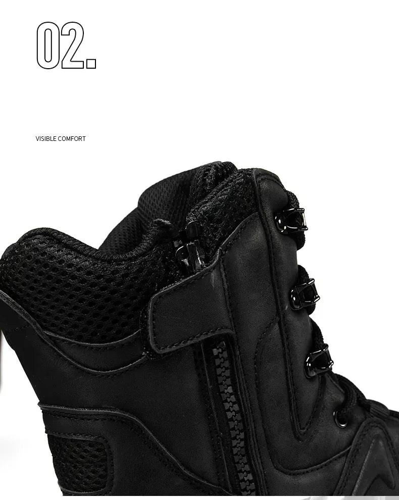 Fashion Men Boots Desert Tactical Boots Mens High Top Outdoor Hiking Shoes Waterproof Ankle Work Safty Sneakers