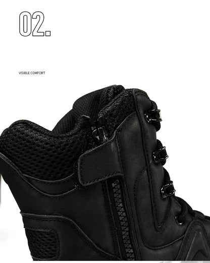 Fashion Men Boots Desert Tactical Boots Mens High Top Outdoor Hiking Shoes Waterproof Ankle Work Safty Sneakers