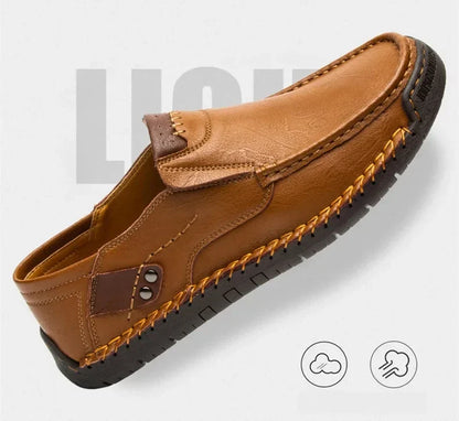 New Fashion Men Casual Shoes Handmade Leather Loafers Comfortable Men's Shoes Quality Split Leather Flat Driving Shoes Size 48