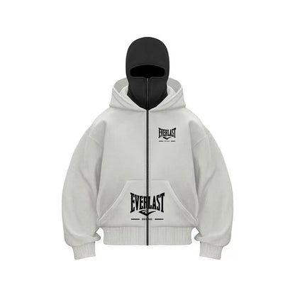 New Double Hooded fleece Women's Balaclava Hoodie Zipper Warmth Autumn/Winter Men's Clothing Masks Men's/Women's Same Style