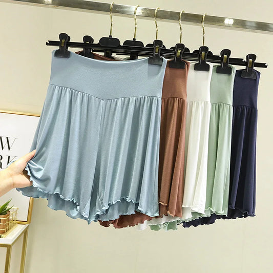 Modal Summer Shorts Sleep Bottoms Women Pure Color Casual Sleepwear Pants 2026 Loose Short Home Wide Leg Pants