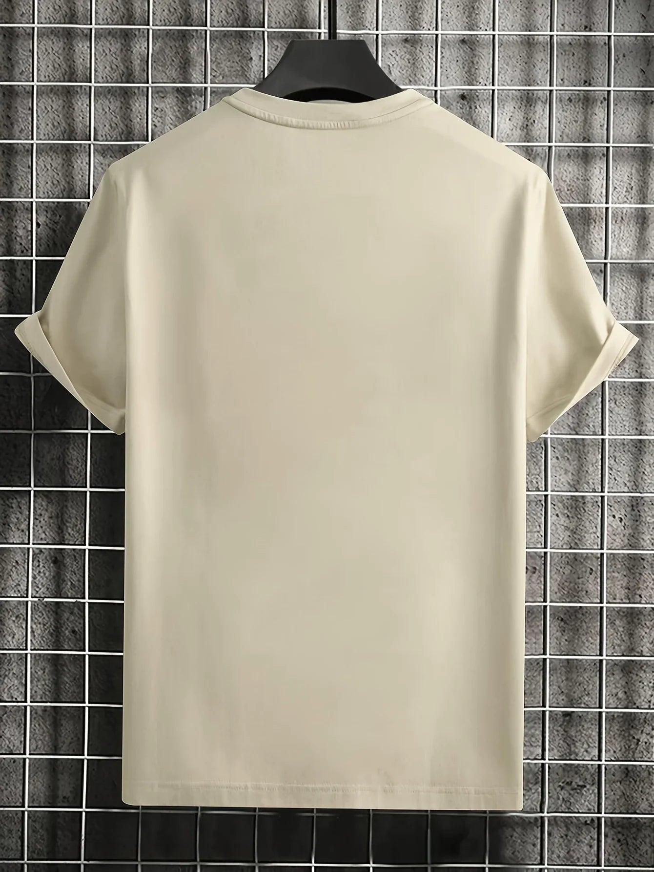 Men's summer 100% pure cotton fashionable casual loose Colombian architectural letter printed round neck short sleeved T-shirt