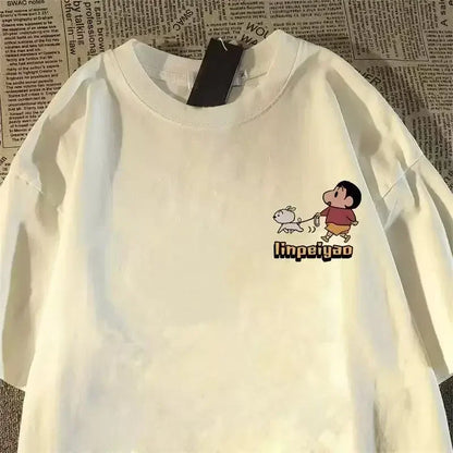Japanese Anime Printed Cotton T-shirt Cute Style Women's Short Sleeve T-shirt Personality High-Quality Tops