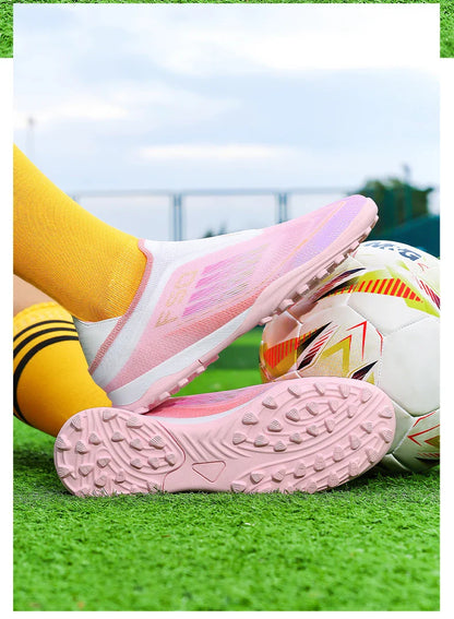 New Men Football Boots Training Soccer Shoes Match Adult Cleats Outdoor Sport Boys Breathable Non Slip Long Spikes Comfortable