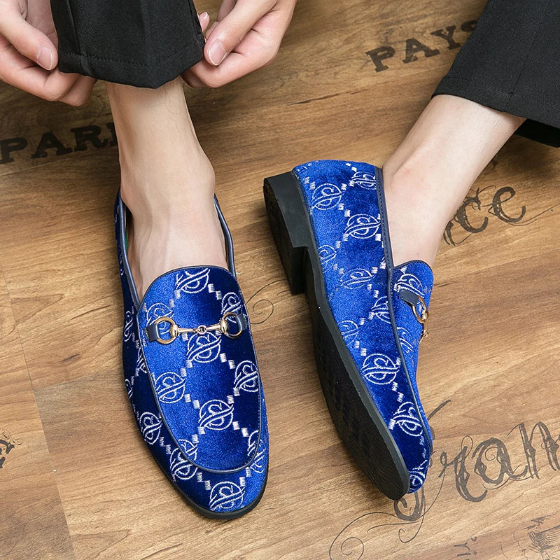 Hot Blue Men's Luxury Loafers Plus Size 47 Suede Leather Shoes For Men Designer Moccasins Slip-On Casual Dress Shoes Men Flats