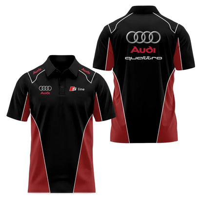 Short-Sleeved Polo Shirt 3D Printed 4S Fast Dry Sport Collar T-Shirt for Store Staff Fashionable