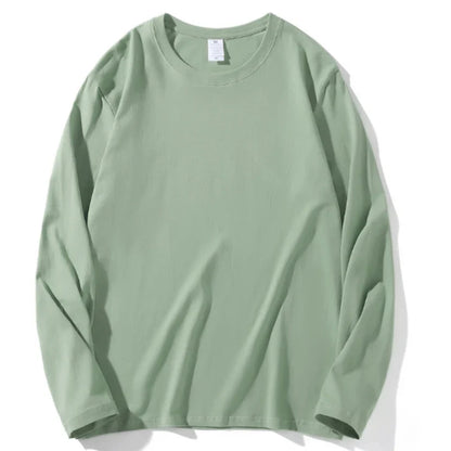 2026 Autumn Women Leisure Cotton Daily Long Sleeve Tops Lady Versatile Round Neck Baggy Clothes Female Concise Solid T-shirts