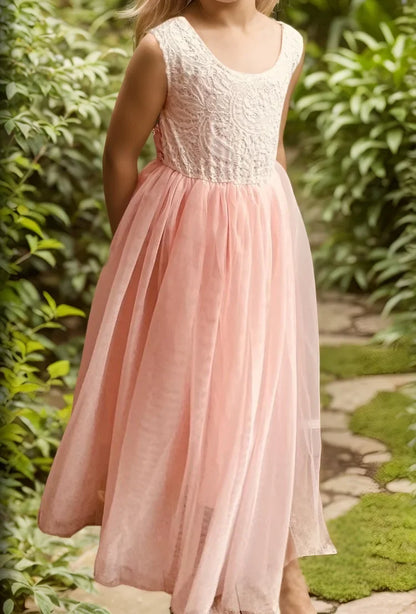 2024 Flower Girl Dress Baby Kids Summer Princess Party Lace Wedding Birthday Dresses Children Clothing 2 4  6 8 10 12 14