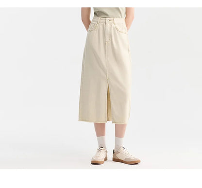 Women Denim Skirt Summer 2024 New Arrival With High Slit And Straight-Cut Design Skirts for Women
