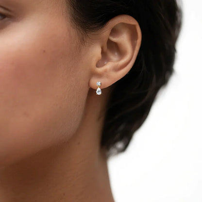Waterdrop Full Moissanite Diamond Drop Earrings D VVS1 18k Gold Plated Pear Cut Earrings 925 Silver for Women Sparkling Jewelry