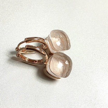 Classic Earrings For Women Amethyst Crystal Earrings Copper With Gold Plated Square Candy Colors Earrings Fashion Jewelry