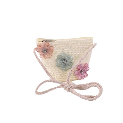 little girls summer straw sun hats and straw shoulder bags