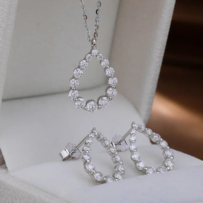 Waterdrop Full Moissanite Diamond Stud Earrings for Women S925 Silver Plated 18k Gold Hollow Teardrop Eear Studs Fine Jewelry