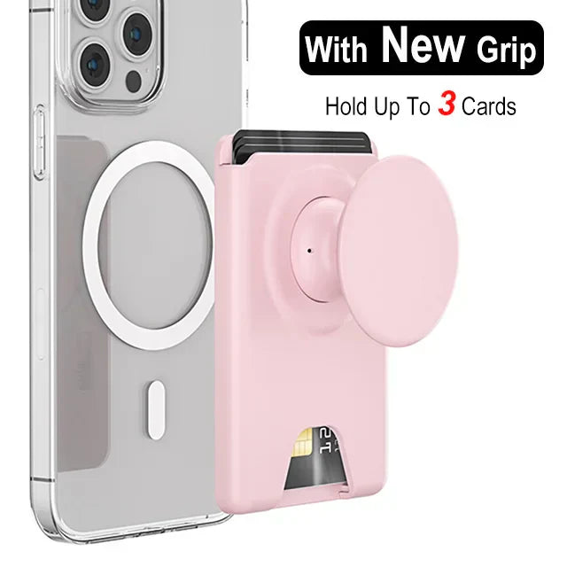 Universal Magnetic Wallet With Expanding Phone Grip,Phone Card Holder Solid SocketWallet For IPhone Samsung Wallets