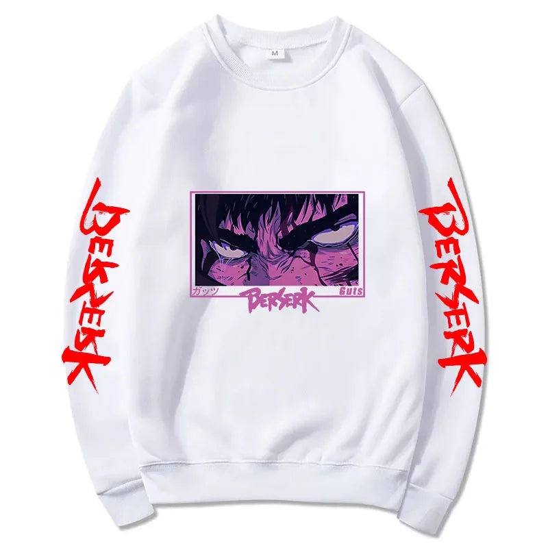 Autumn and Winter Anime Men's Pullover - Harajuku Style Berserker Pattern Loose Hoodie, Fashionable Unisex Long Sleeves