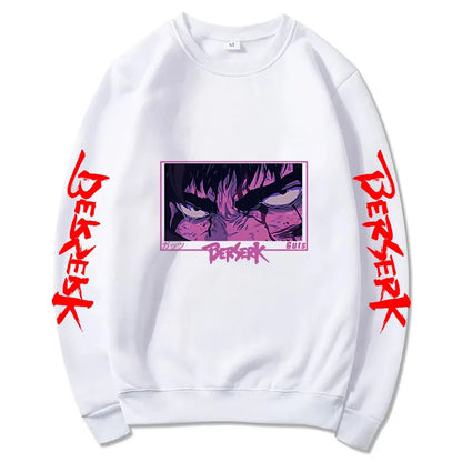 Autumn and Winter Anime Men's Pullover - Harajuku Style Berserker Pattern Loose Hoodie, Fashionable Unisex Long Sleeves