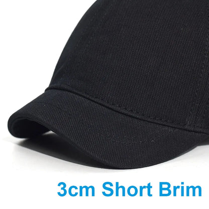 Short Brim Cotton Baseball Cap Men Women Casual Vintage Dad Hat Adjustable
