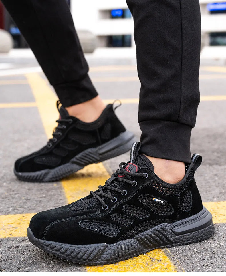 Summer Work Shoes with Protection Breathable Lightweight Safety ShoesSteel Toe Cap Working  Male Construction Work Mesh Sneakers