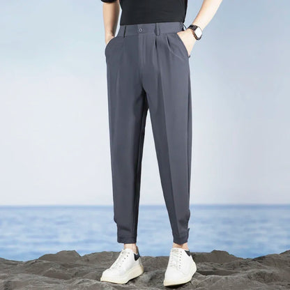 Korean Fashion Summer Men's Casual Harem Pants High Street Loose Bound Feet Sweatpants Male Black Gray White Jogging Trousers