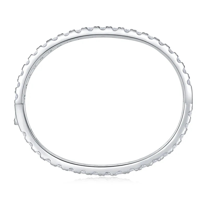 Real GRA Certified D Color 4mm 0.3CT Full Moissanite Bangle Bracelet for Woman Party S925 Sterling Silver Diamond Bracelets