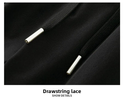 Men Drawstring Casual Pants Loose Drape Wide-leg Athleisure Pants Men Summer Thin Quick-drying Trousers Ice Silk Straight Pants