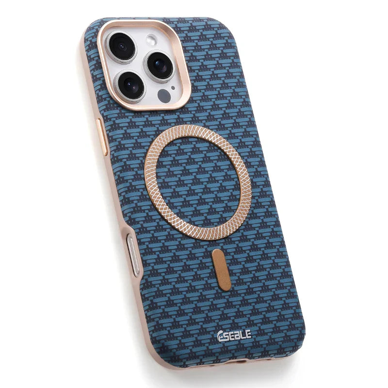For Magsafe Magnetic Solid Color Triangle Pattern Phone Case for iPhone 17 Pro Max 15 13 14 16 Pro Max Bumper Back Cover