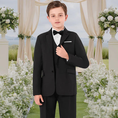 Kids Tuxedo for Boys Suit Teenager Wedding Easter Church Formal Outfit Birthday Party Gift Performance School Graduation Set