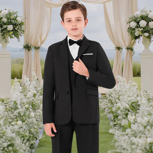Kids Tuxedo for Boys Suit Teenager Wedding Easter Church Formal Outfit Birthday Party Gift Performance School Graduation Set