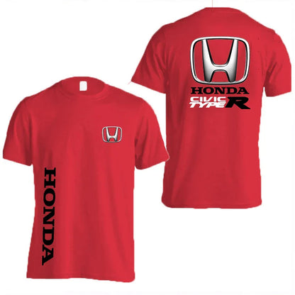 Honda Civic Type R Men's Summer Pure Cotton Racing T-Shirt Women's Outdoor New T-Shirt Street Casual Couple Top