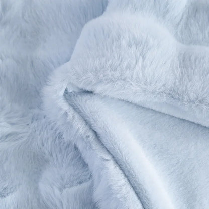 Super Soft Bubble Rabbit Velvet Blankets Multi Purpose All Seasons Air Conditioning Plush Blanket Solid Sofa Cover for Home