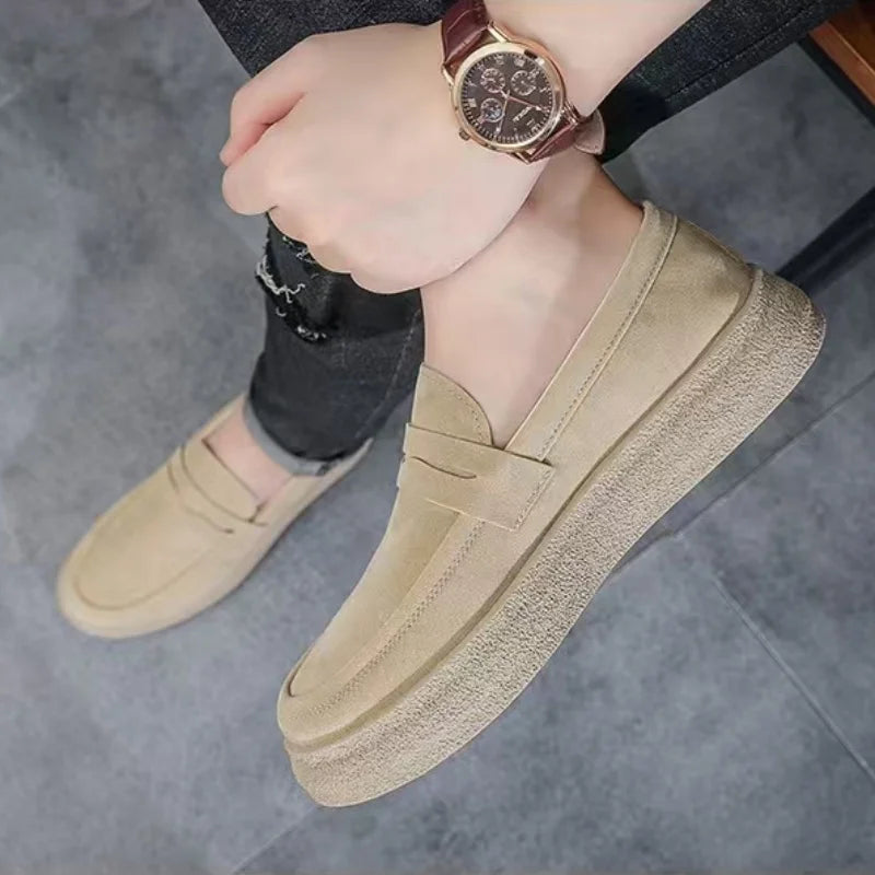 Fashion Platform Men Loafers Comfortable Mens Casual Shoes Lightweight Slip on Walking Sneakers Breathable Flats Driving Shoes
